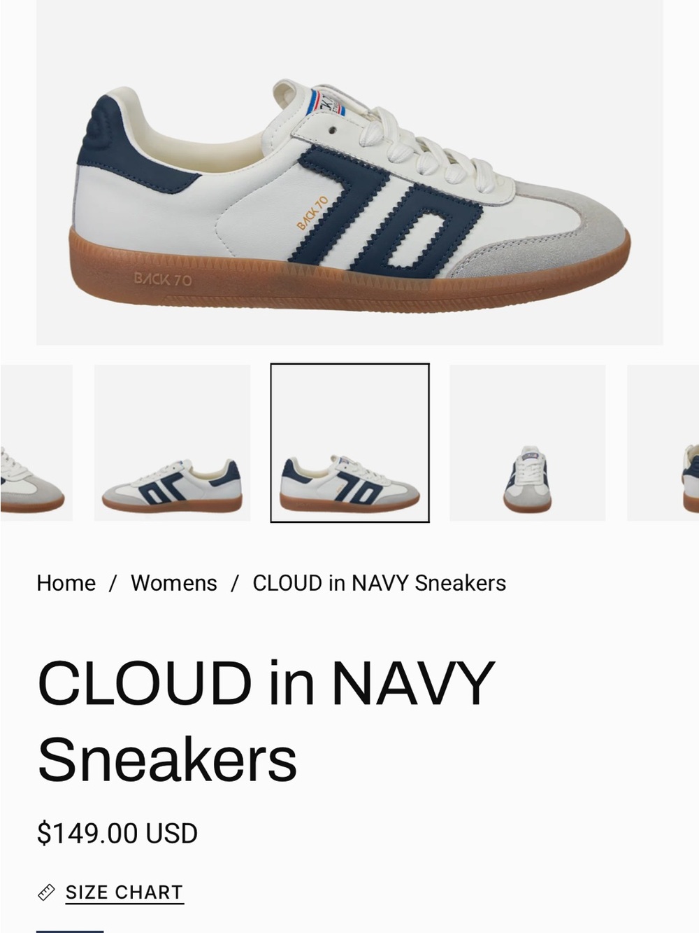 CLOUD in Navy and White Women's Sneakers